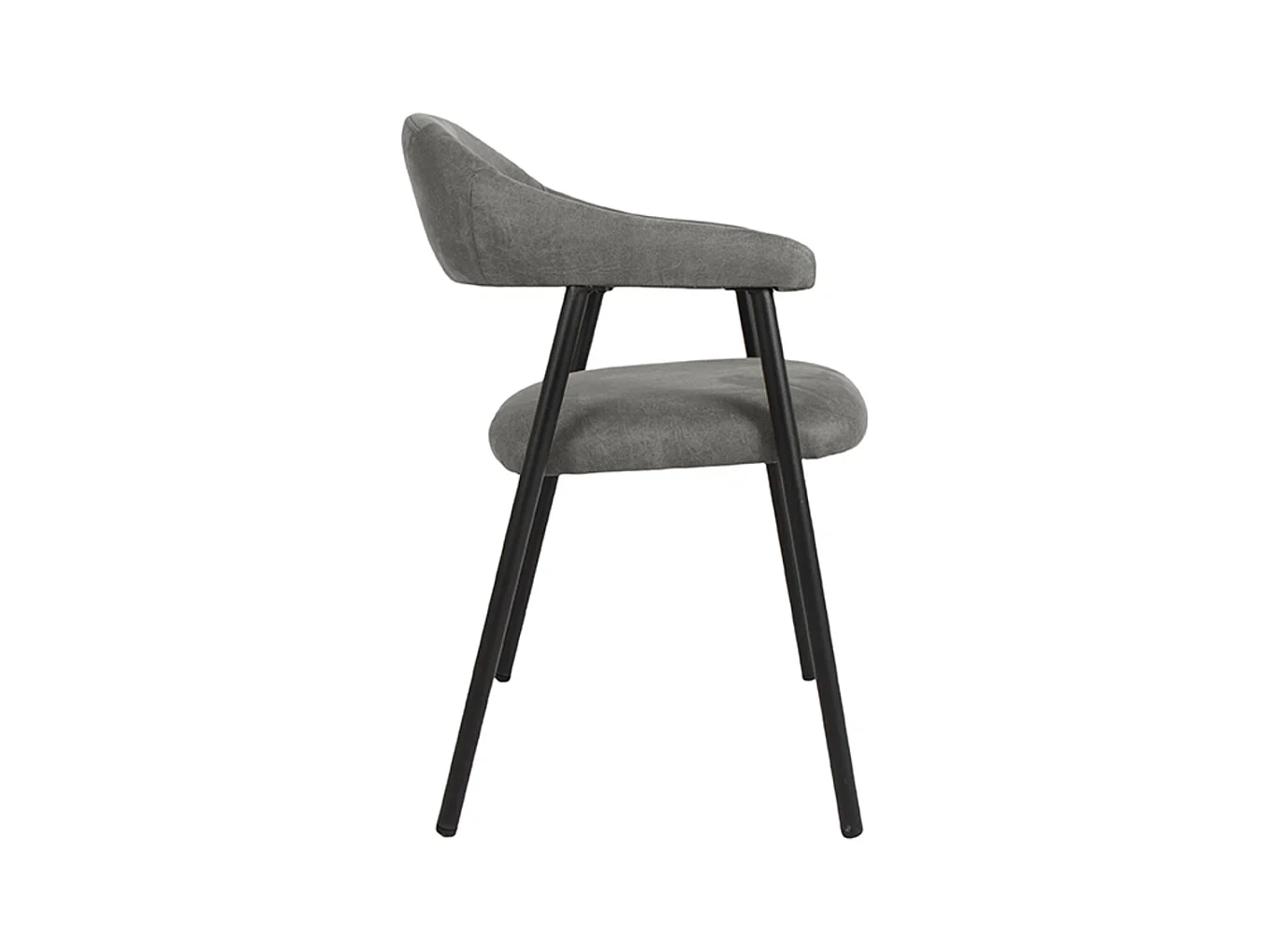 Chaise de salle à manger Amaze - Anthracite - Micro Suede - lot de 2