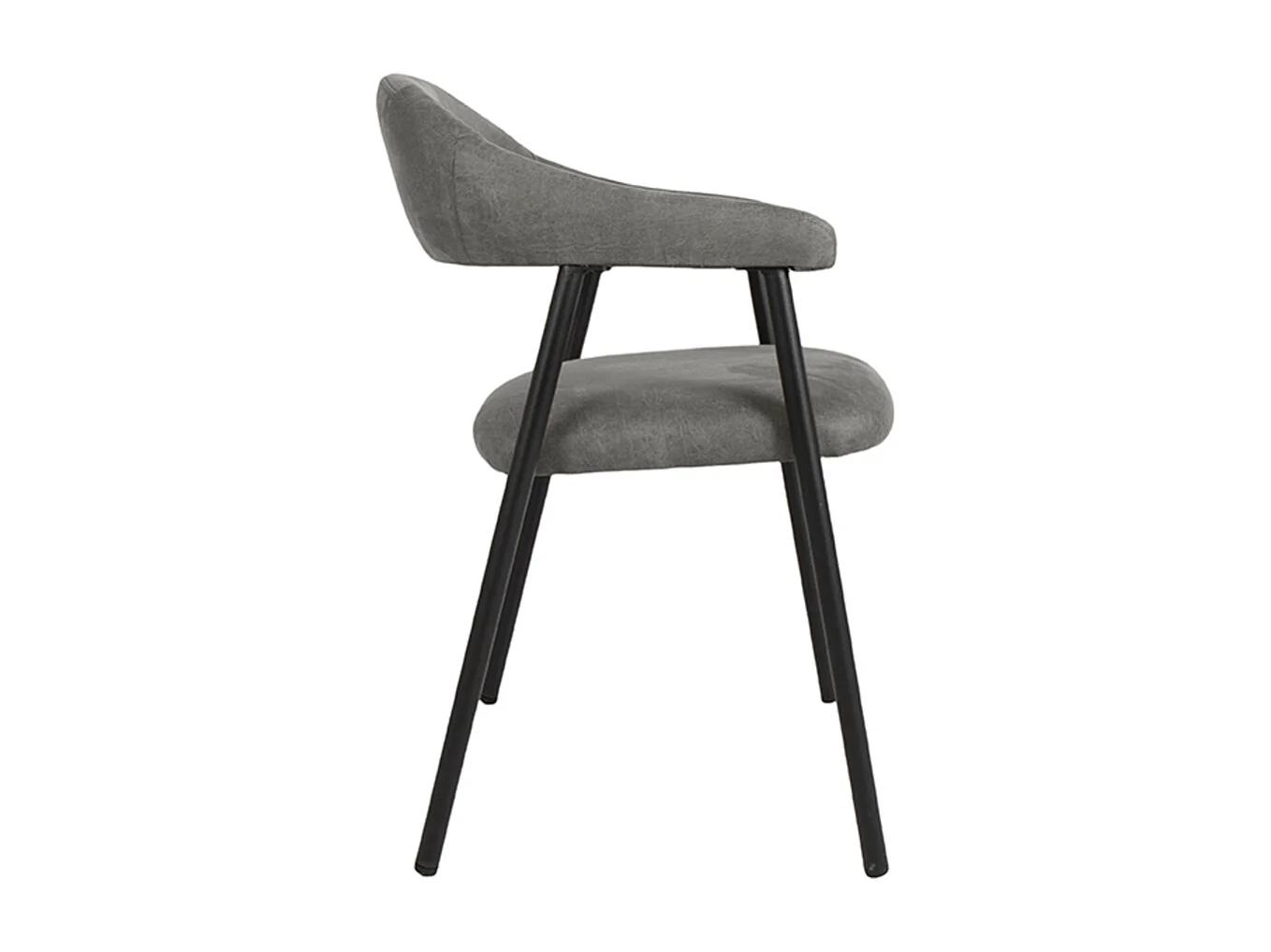 Chaise de salle à manger Amaze - Anthracite - Micro Suede - lot de 2