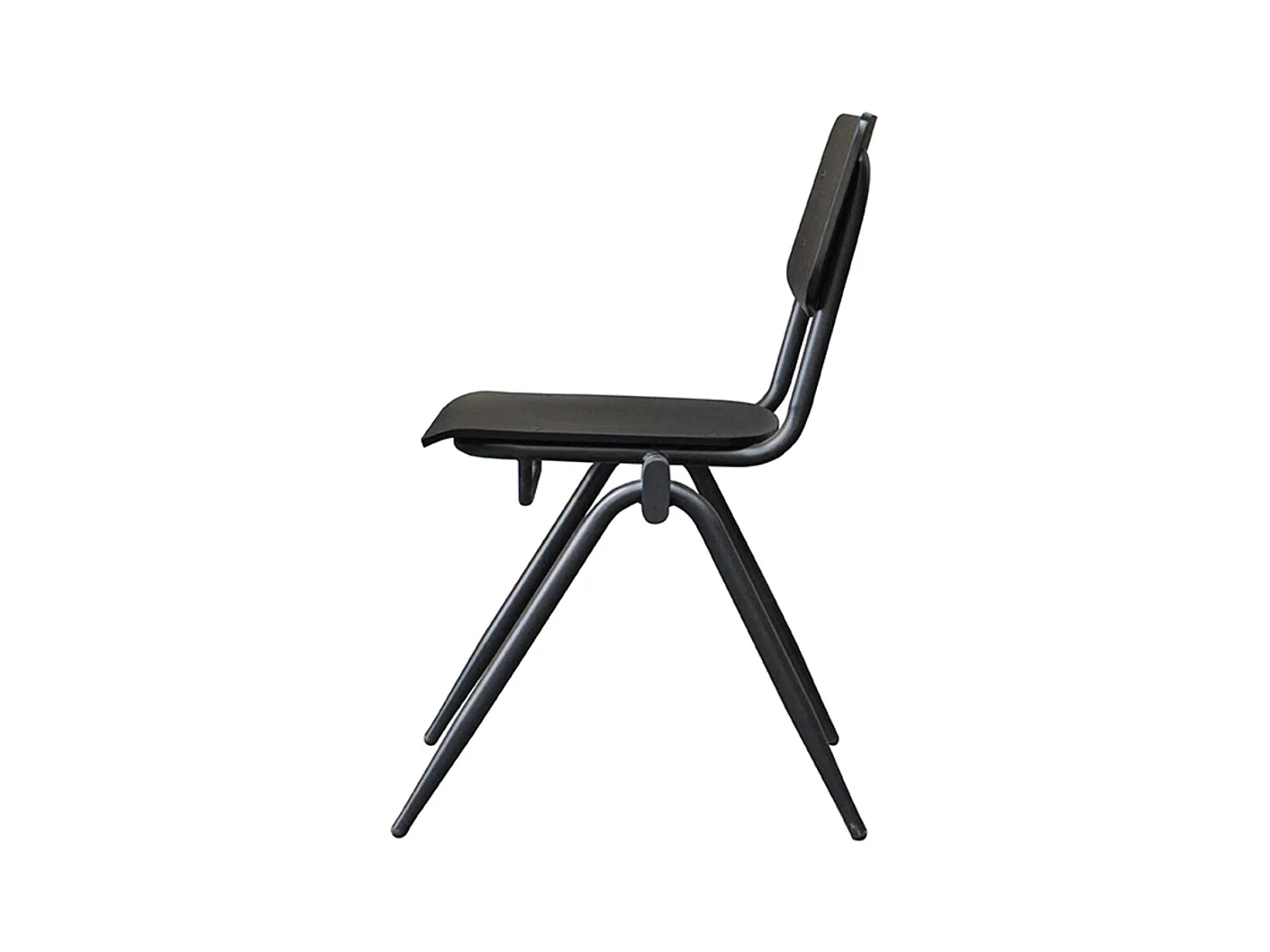 Chaise de salle à manger Solid - Noir - Bois - lot de 2
