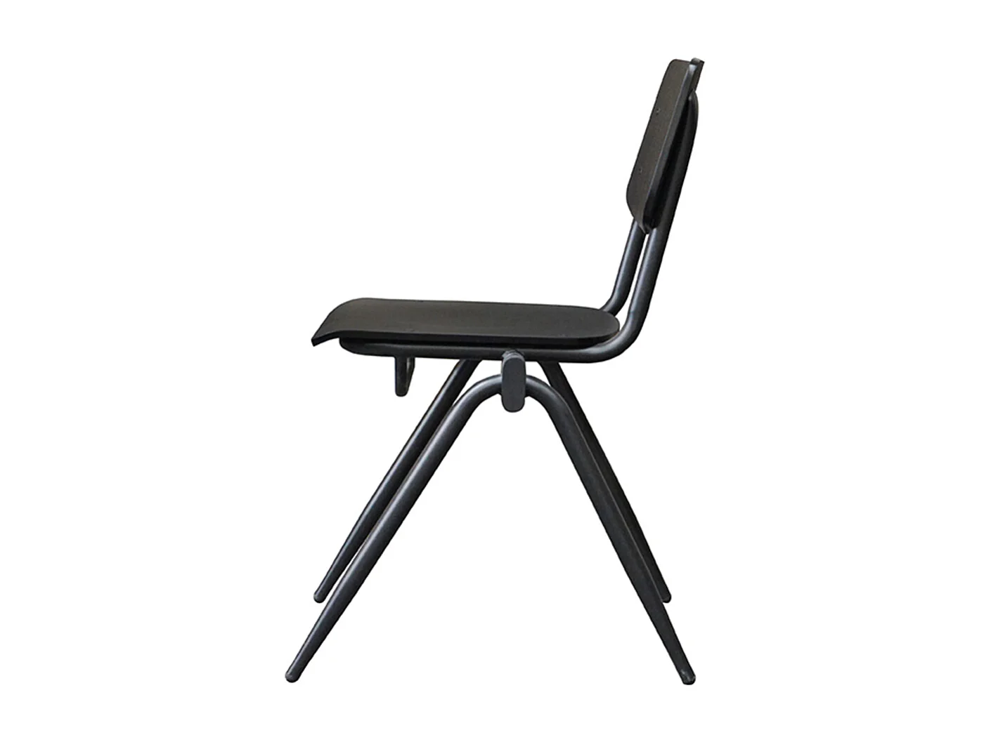 Chaise de salle à manger Solid - Noir - Bois - lot de 2