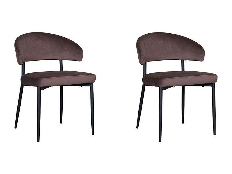 Esszimmerstuhl Bliss - Taupe - Samt - 2er-Set