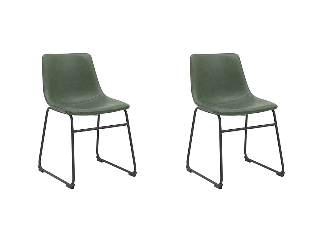 Chaise de salle à manger Risto - Hunter - Cuir PU - Lot de 2