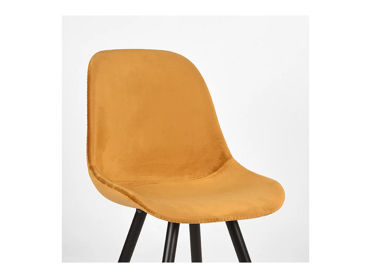 Eetkamerstoel Capri - Oker - Fluweel - set van 2