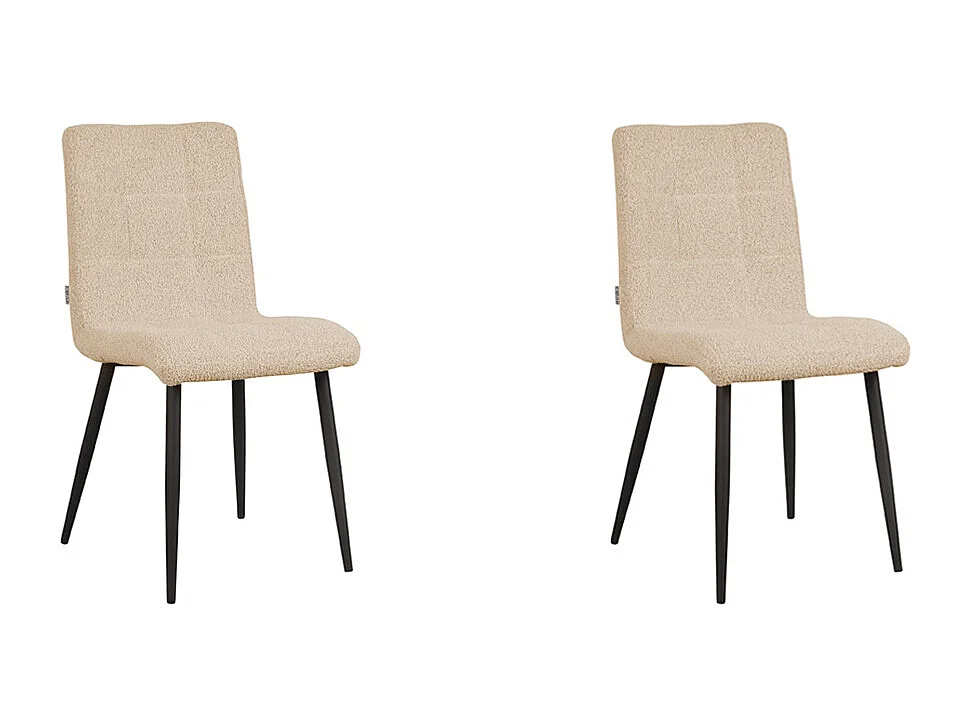 Chaise de salle à manger Sam 57x45x86 cm - Sable - Tissu - Lot de 2