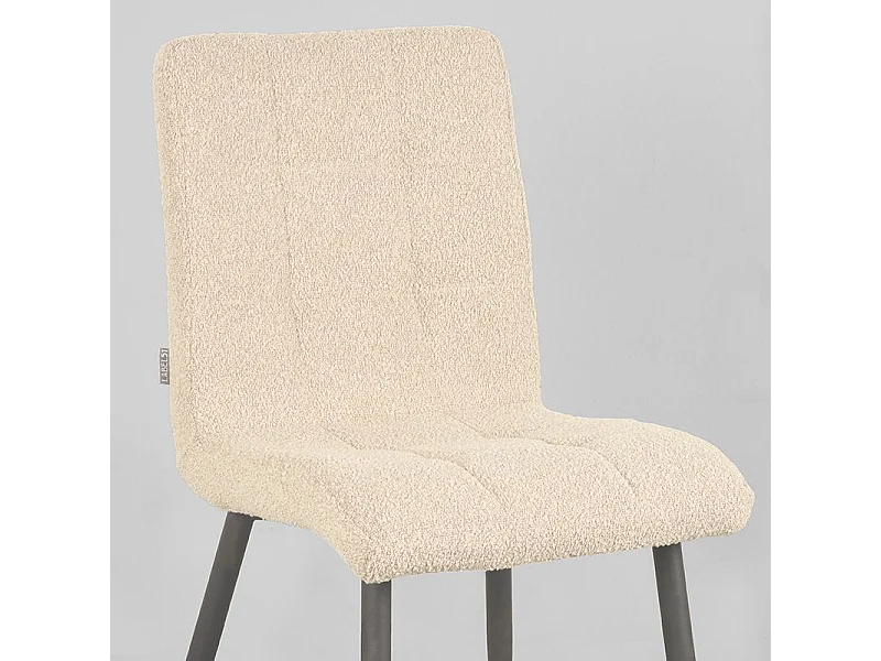 Chaise de salle à manger Sam 57x45x86 cm - Sable - Tissu - Lot de 2