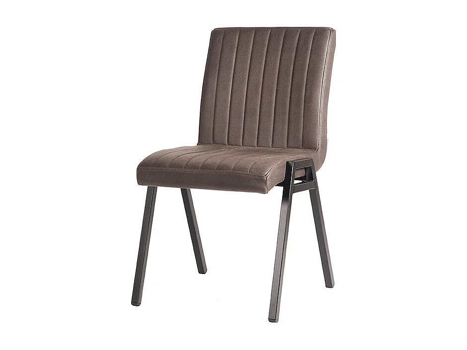 Chaise de salle à manger Matz - Anthracite - Microfibre - lot de 2