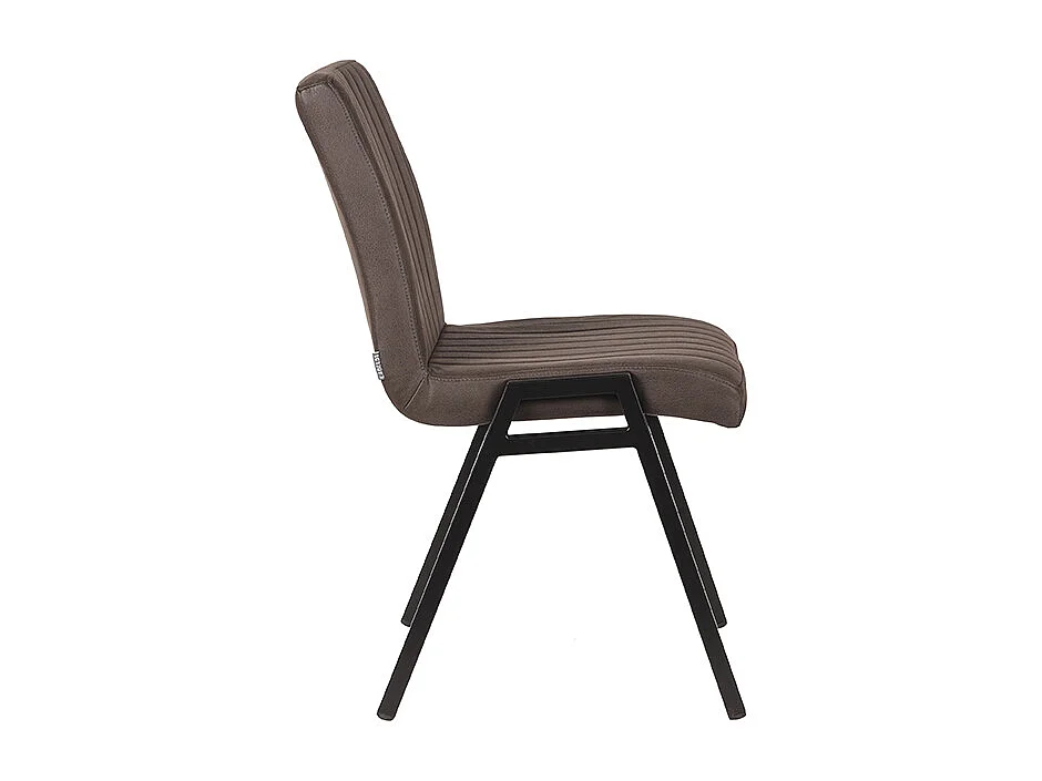 Chaise de salle à manger Matz - Anthracite - Microfibre - lot de 2