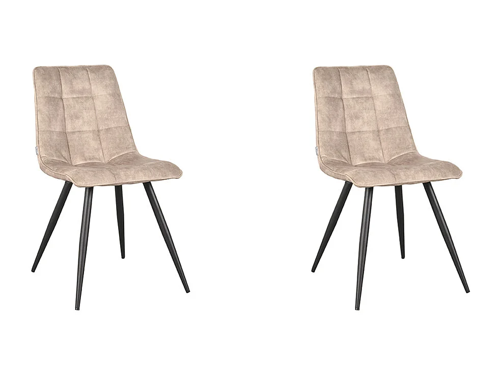 Chaise de salle à manger Jelt - Sable - Velours - lot de 2