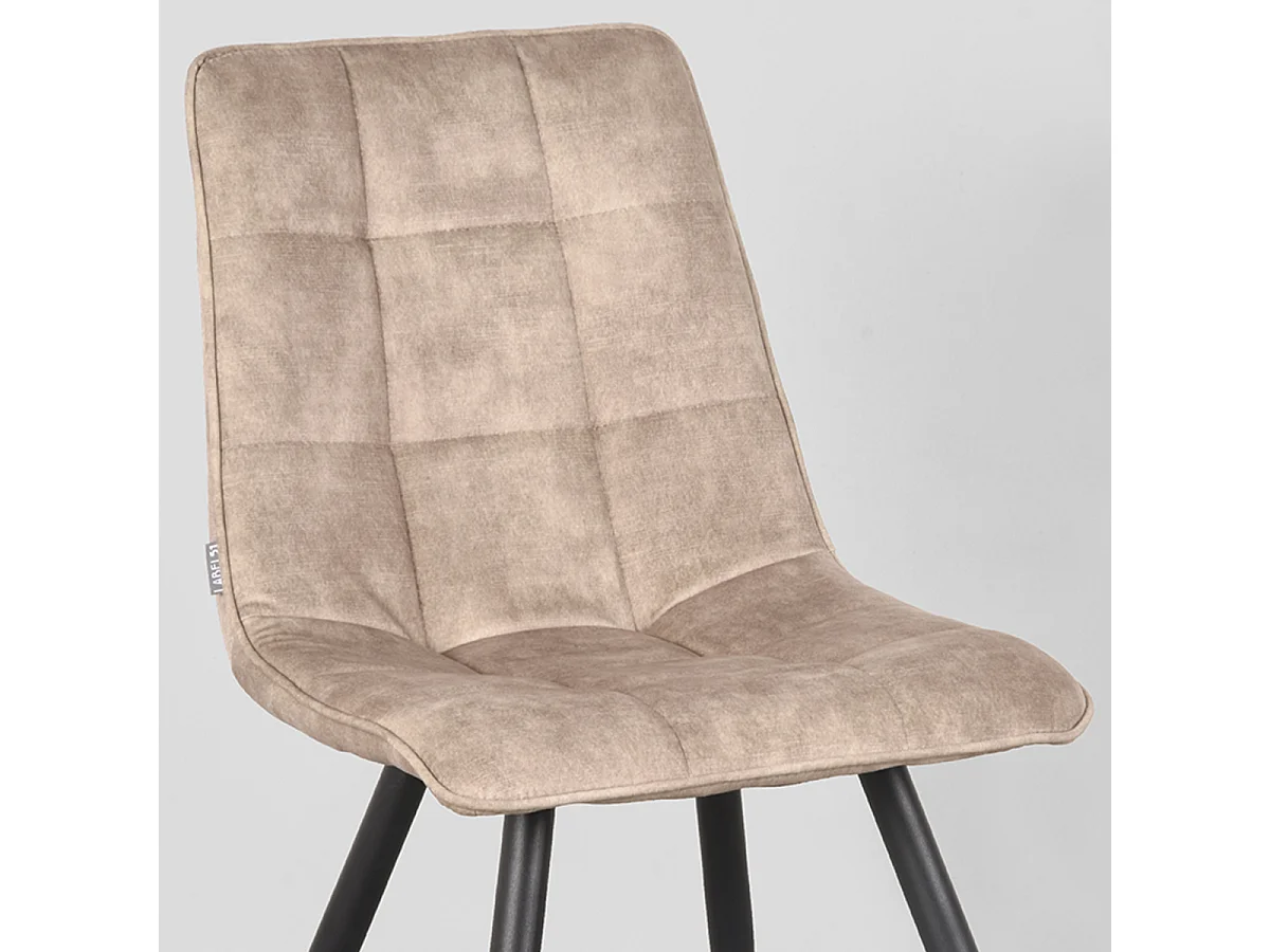 Chaise de salle à manger Jelt - Sable - Velours - lot de 2