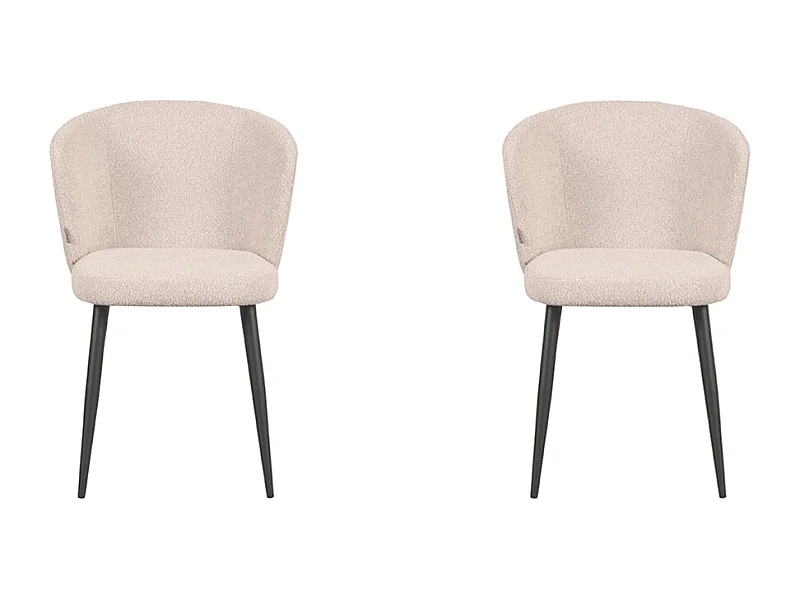 Eetkamerstoel Wave - Naturel - Boucle - 60x58x85 cm - set van 2