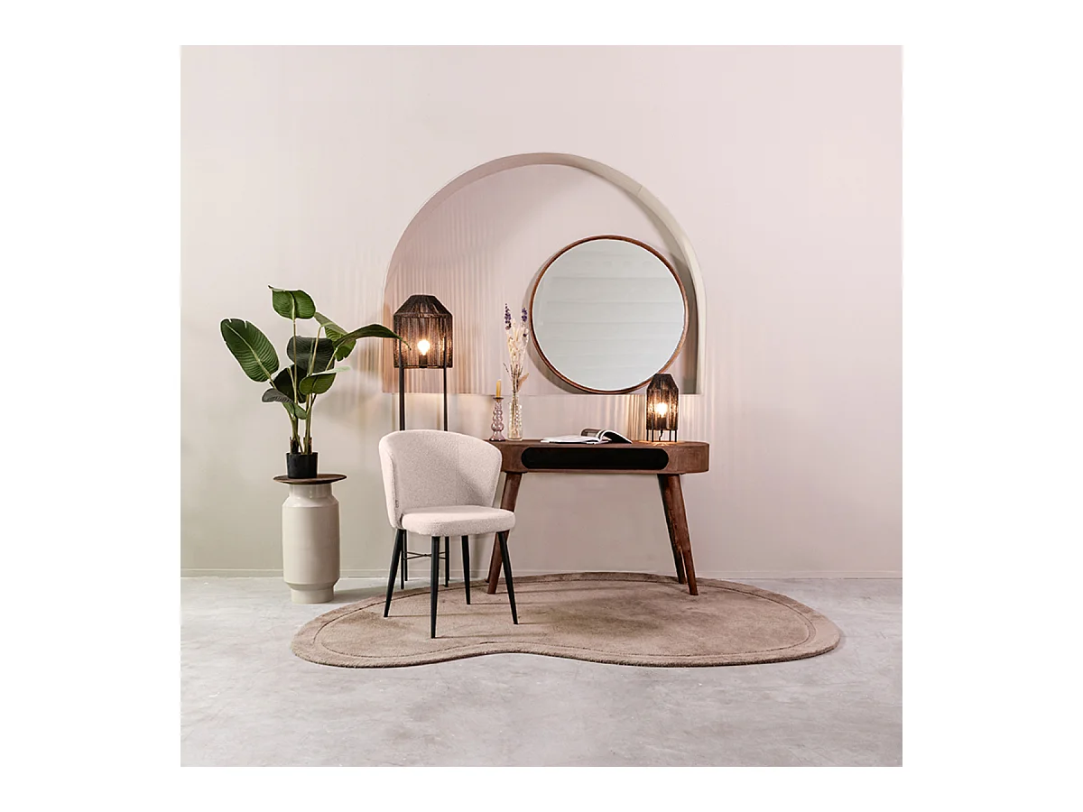 Chaise de salle à manger Wave - Naturel - Boucle - 60x58x85 cm - lot de 2