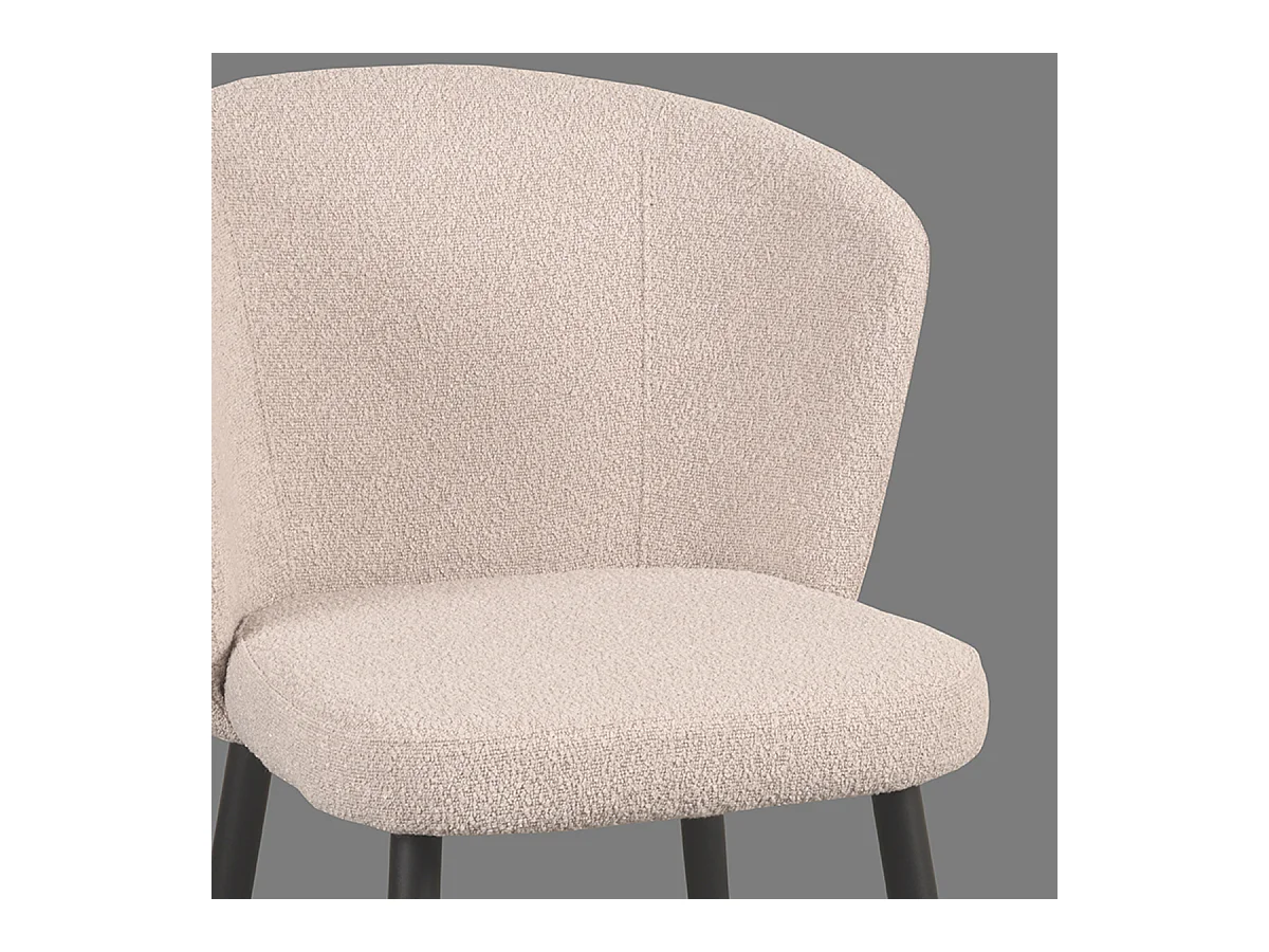 Chaise de salle à manger Wave - Naturel - Boucle - 60x58x85 cm - lot de 2