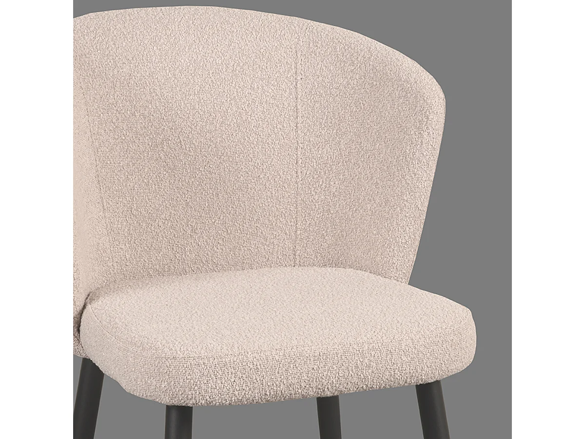 Chaise de salle à manger Wave - Naturel - Boucle - 60x58x85 cm - lot de 2