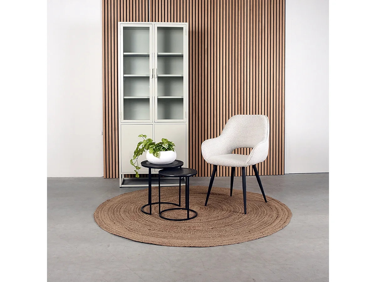 Eetkamerstoel Fer - Crème - Boucle - set van 2