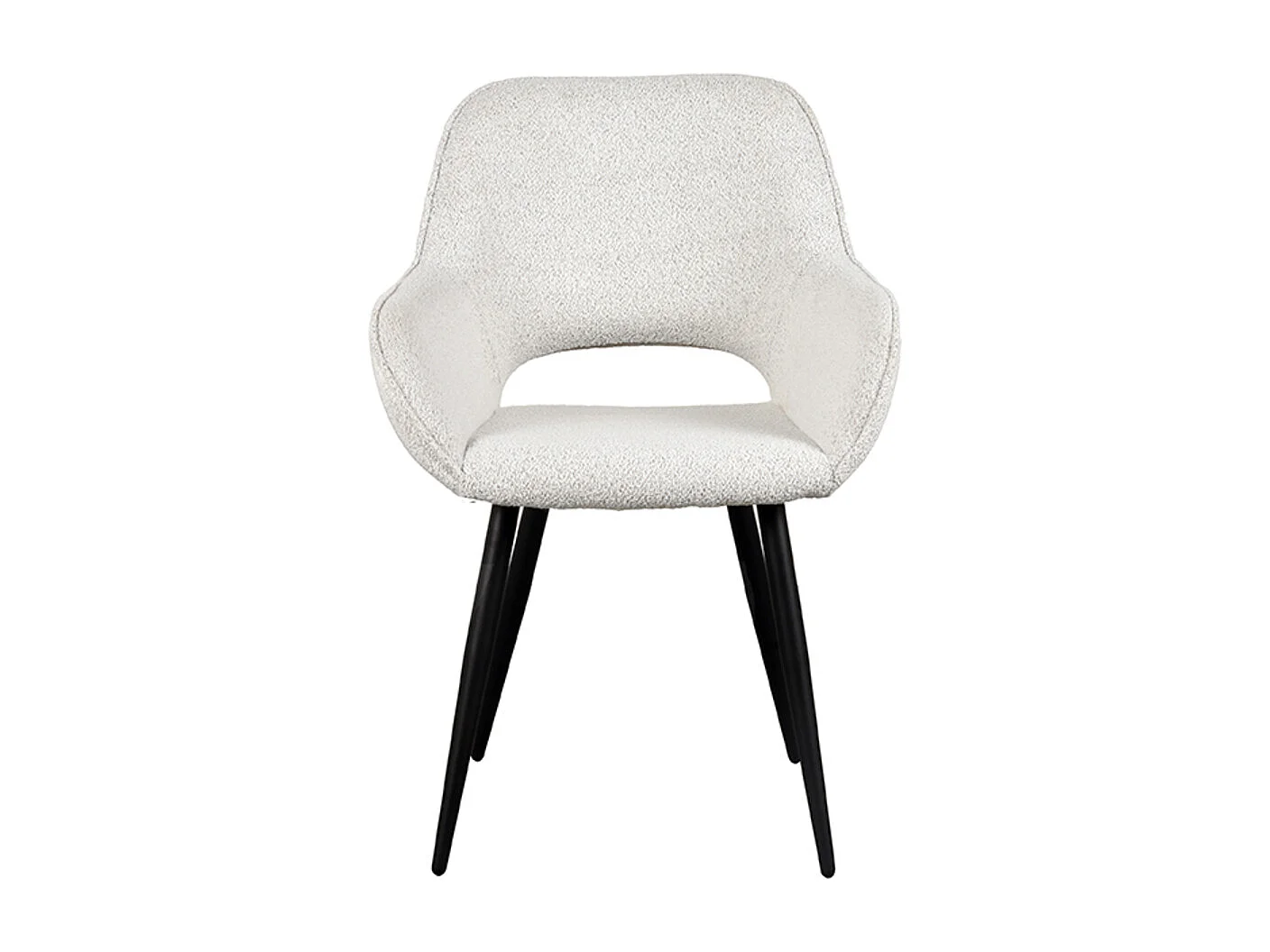 Chaise de salle à manger Fer - Crème - Boucle - lot de 2