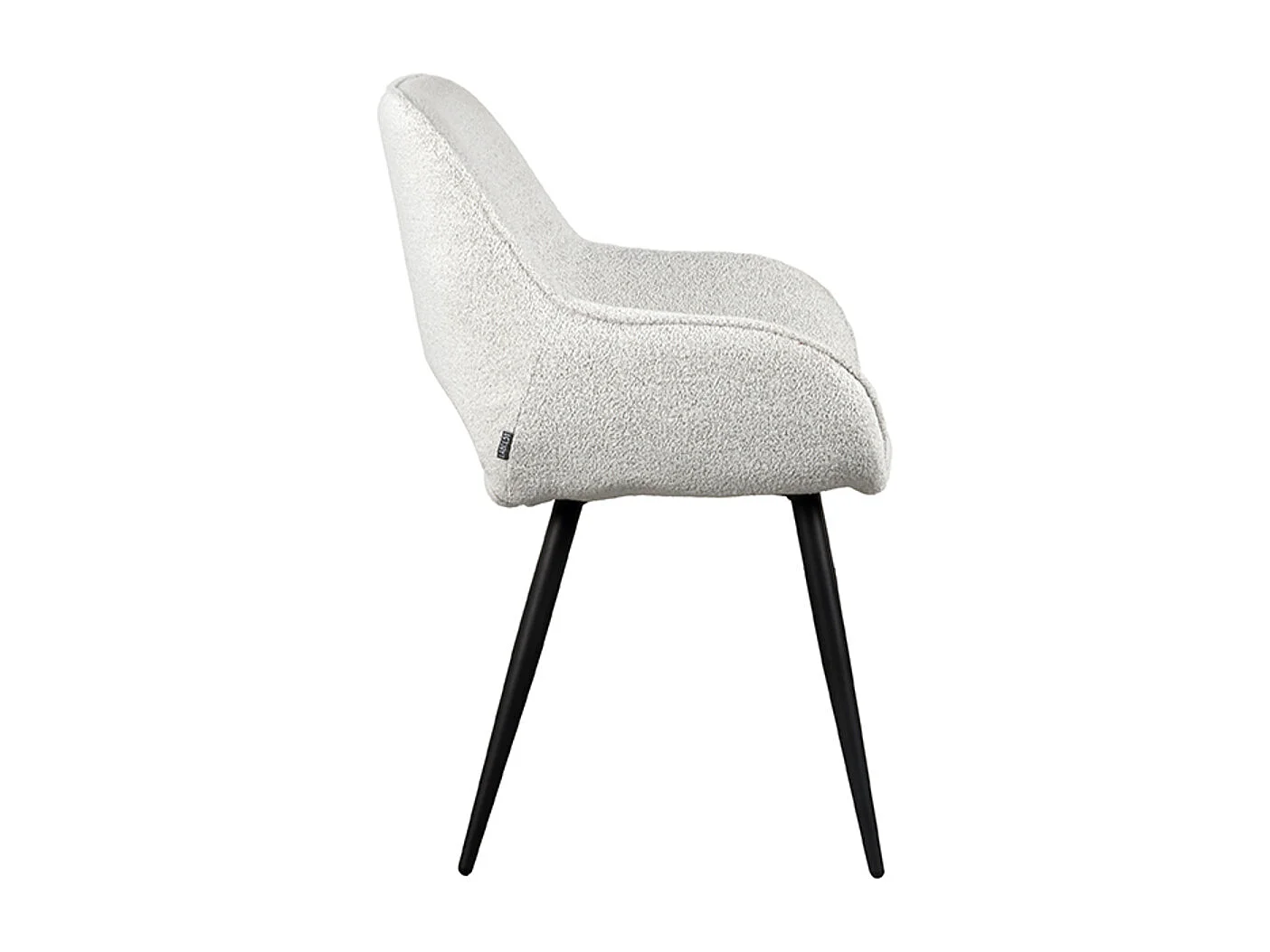 Chaise de salle à manger Fer - Crème - Boucle - lot de 2