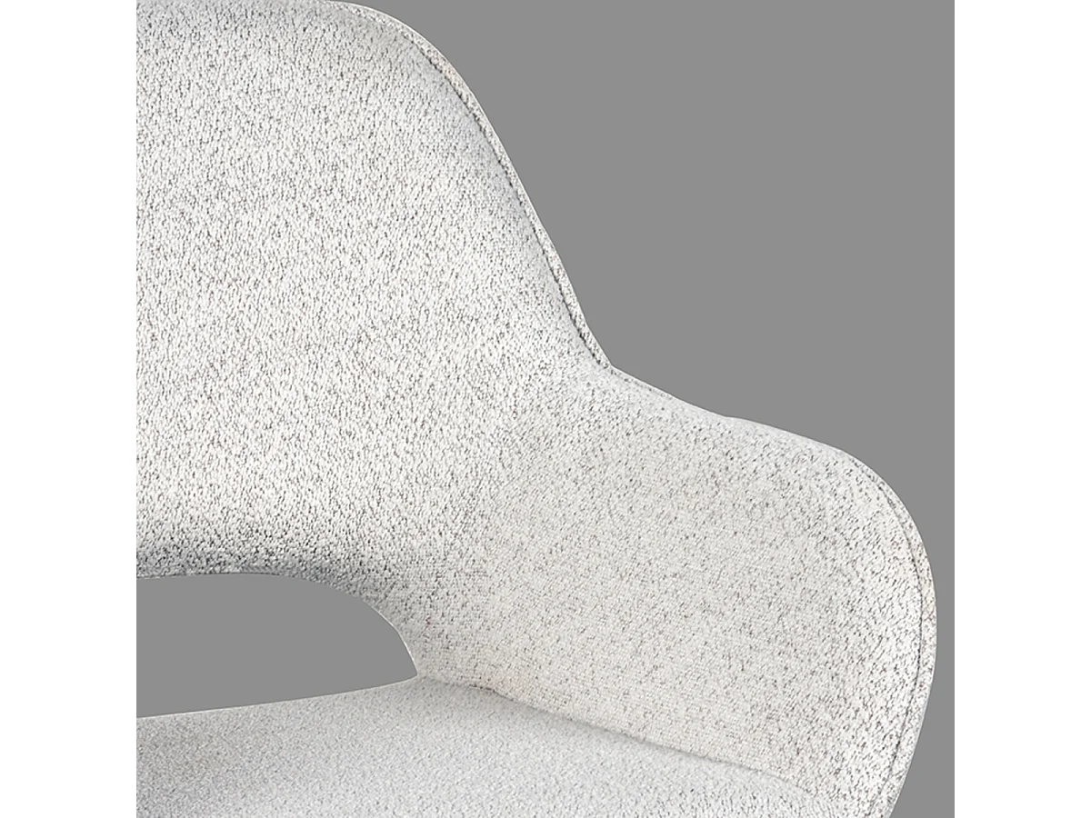 Chaise de salle à manger Fer - Crème - Boucle - lot de 2