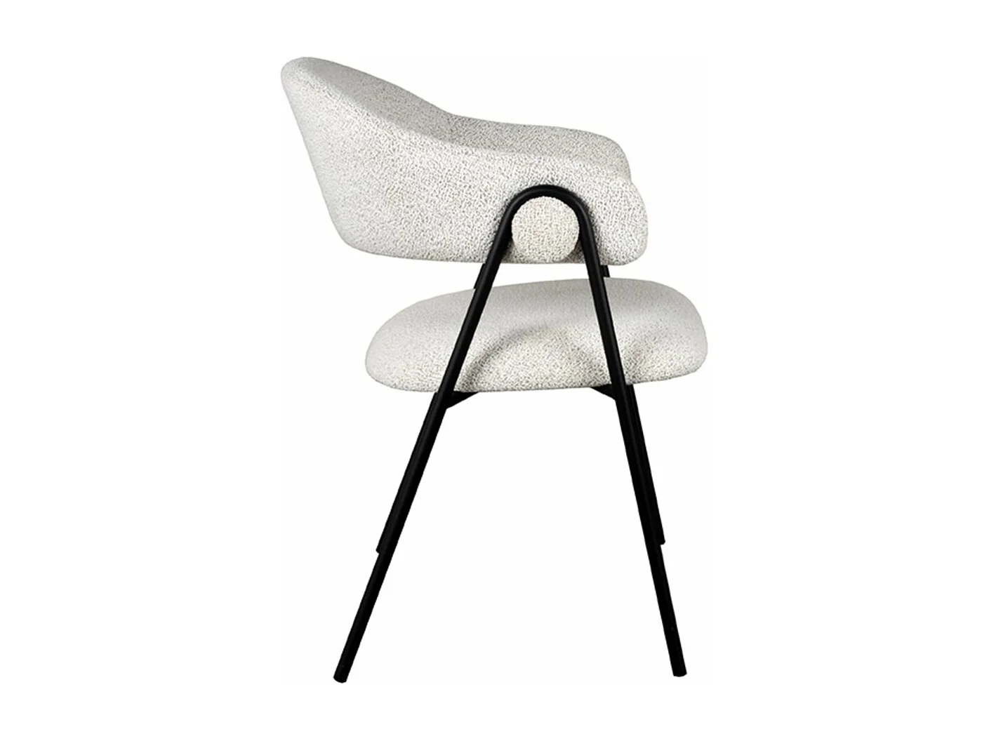 Eetkamerstoel Lowen - 58x60x84 cm - Ecru - Boucle - set van 2