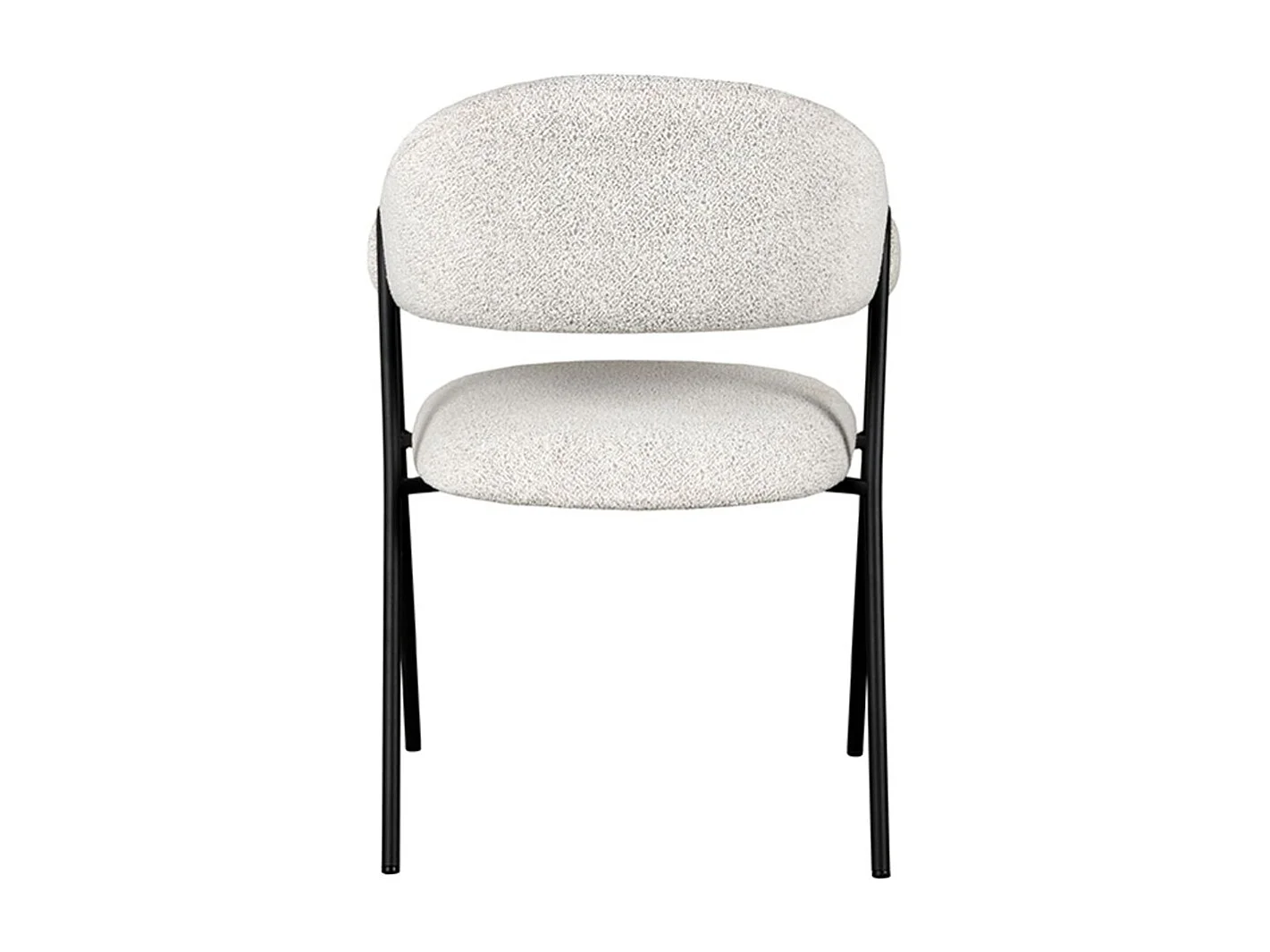 Eetkamerstoel Lowen - 58x60x84 cm - Ecru - Boucle - set van 2