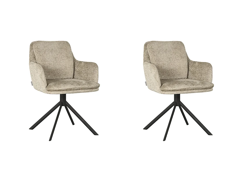 Chaise de salle à manger Joy - Beige - Élégance - lot de 2