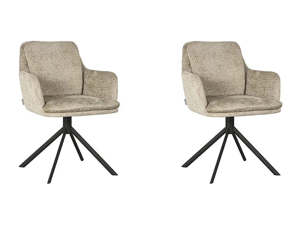 Chaise de salle à manger Joy - Beige - Élégance - lot de 2