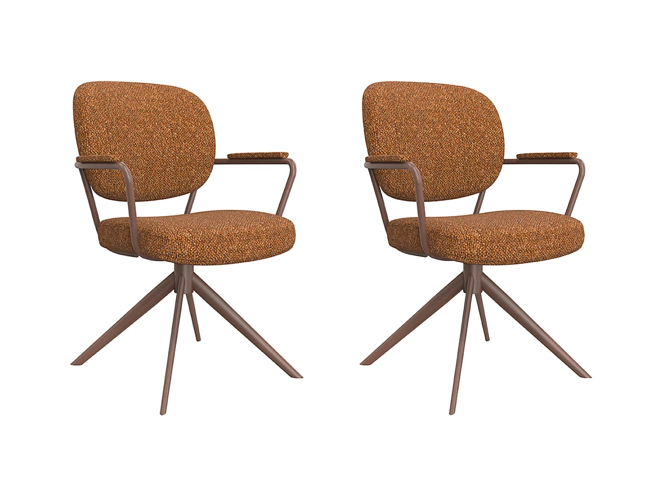 Chaise de salle à manger Basel - Corail - Boucle - lot de 2