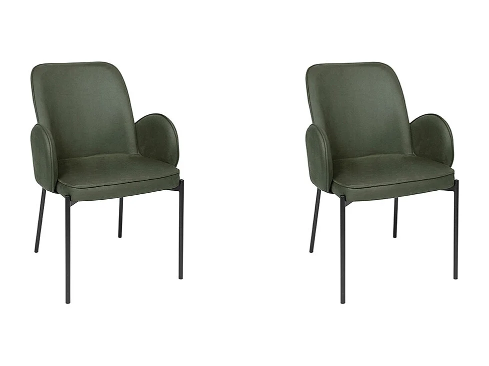 Chaise de salle à manger Jari - 55x60x86cm - Vert armée - lot de 2