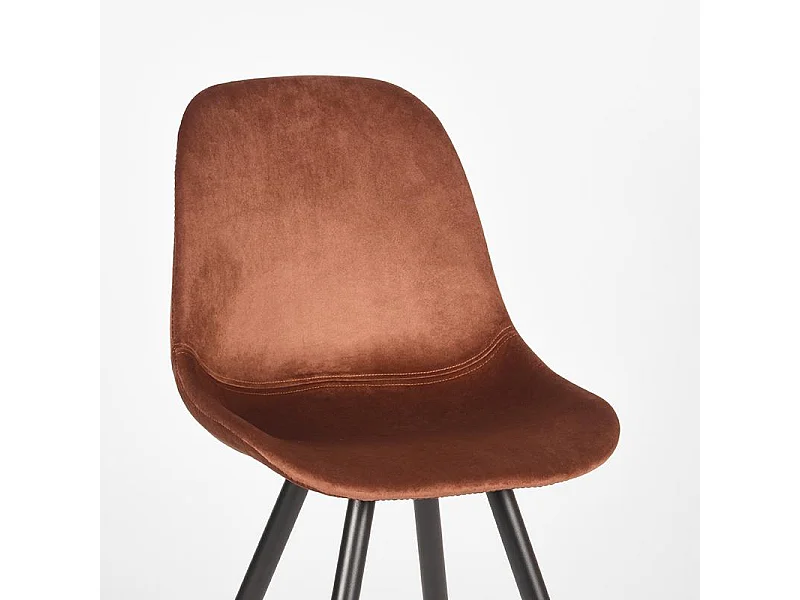 Chaise de salle à manger Capri - Rouille - Velours - Lot de 2