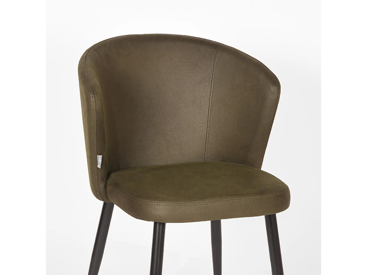 Chaise de salle à manger Wave - Vert armée - Microfibre - Lot de 2