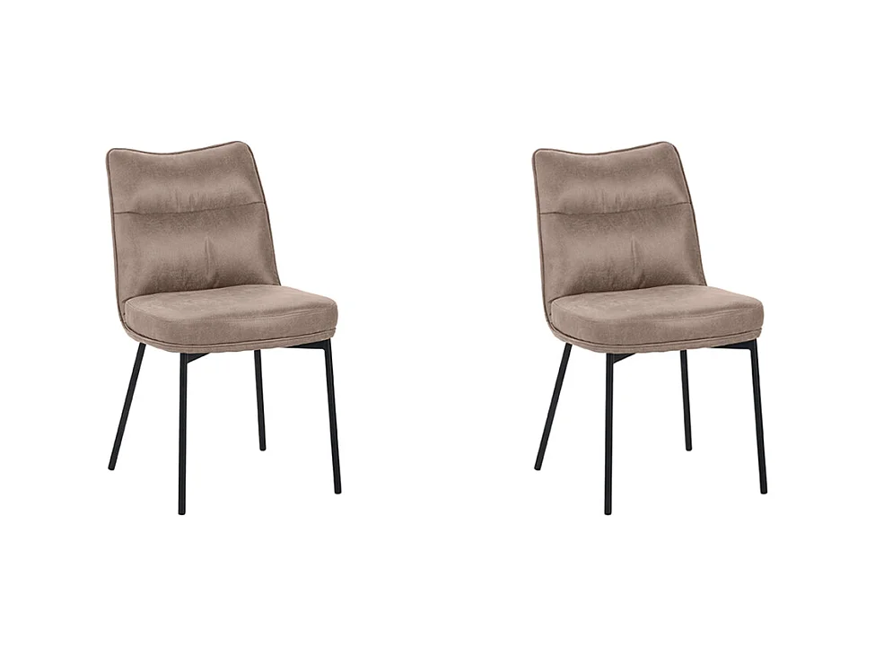 Chaise de salle à manger Lennon - Taupe - Micro Suede - Lot de 2