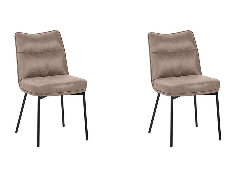 Eetkamerstoel Lennon - Taupe - Micro Suede - set van 2
