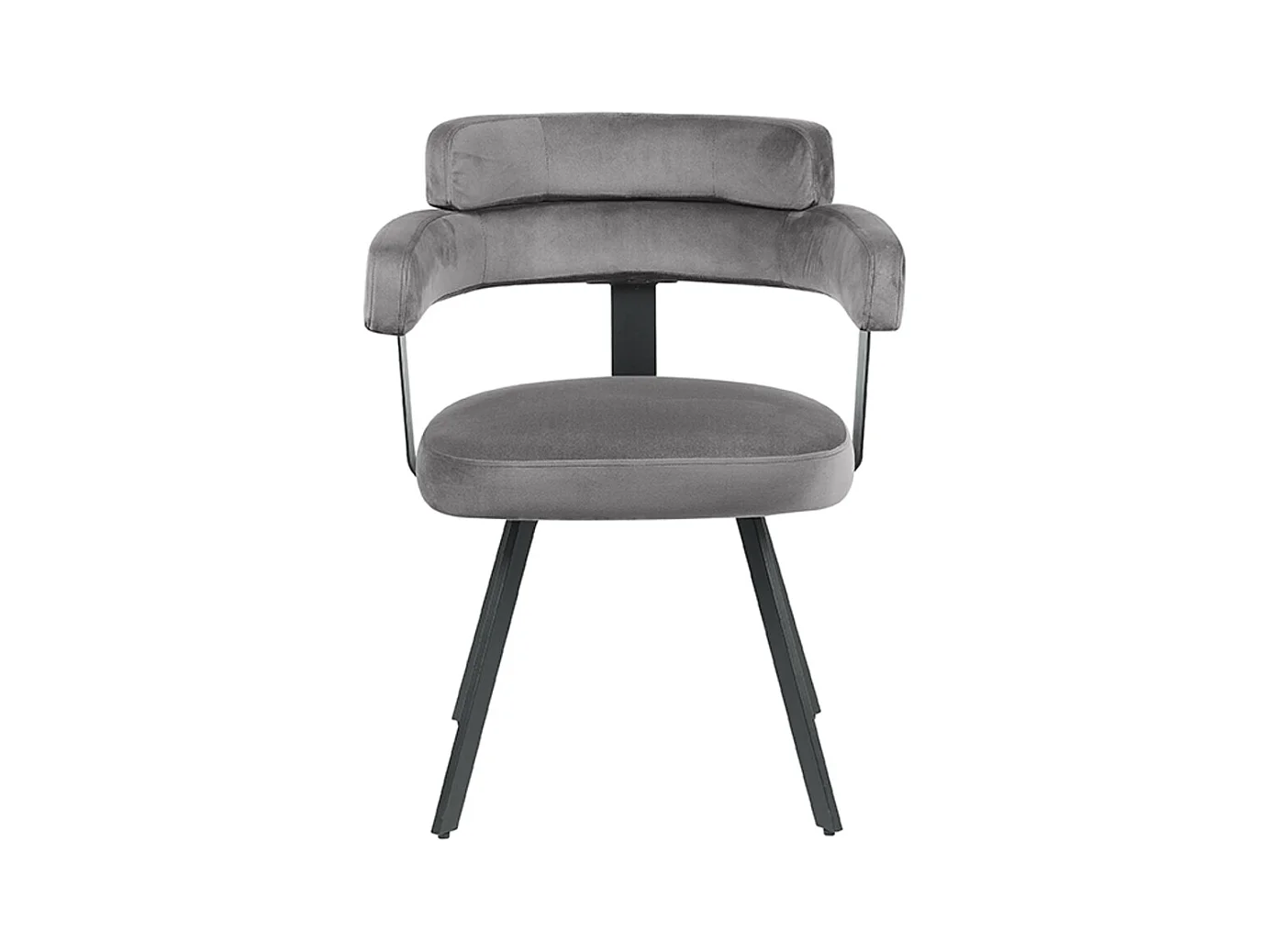 Chaise de salle à manger Bardio - Gris - Velours - Lot de 2