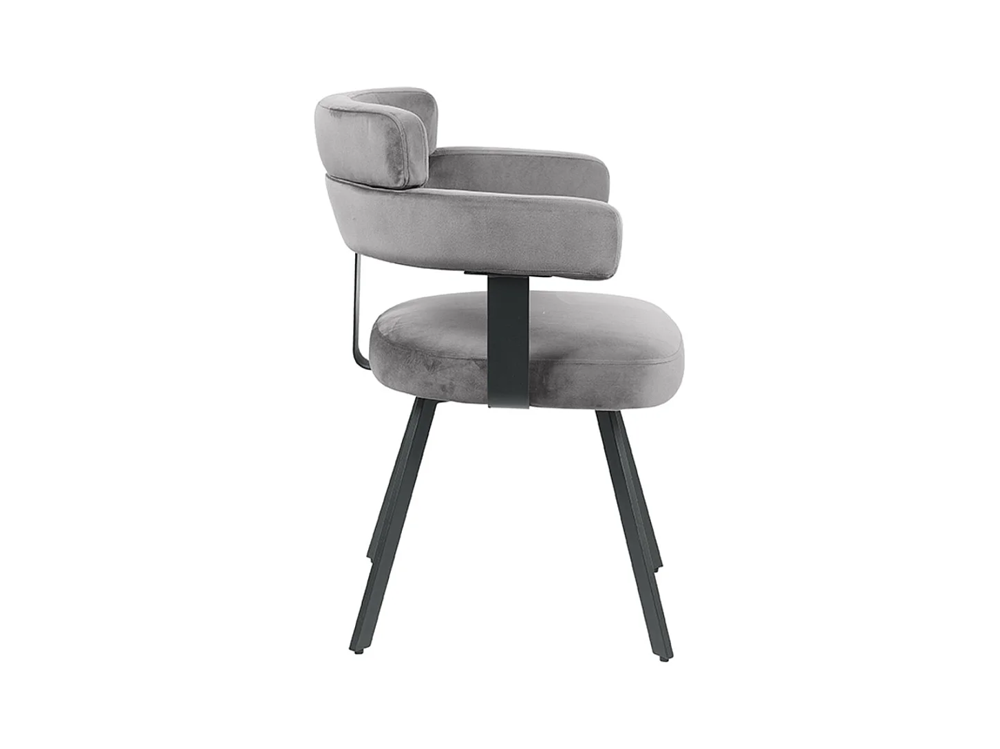Chaise de salle à manger Bardio - Gris - Velours - Lot de 2