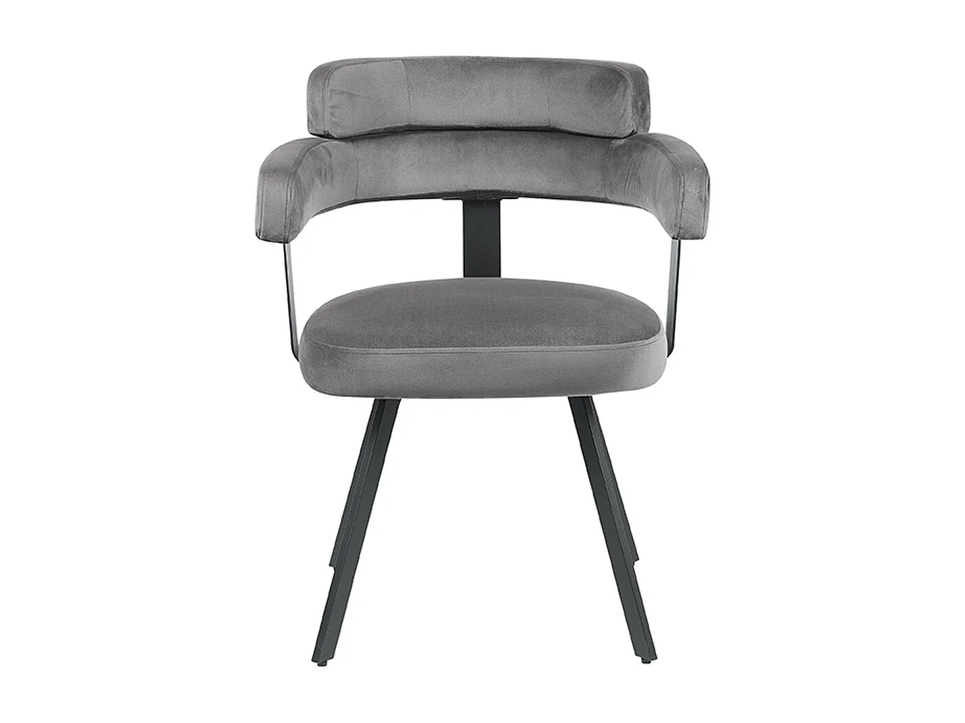 Chaise de salle à manger Bardio - Gris - Velours - Lot de 2