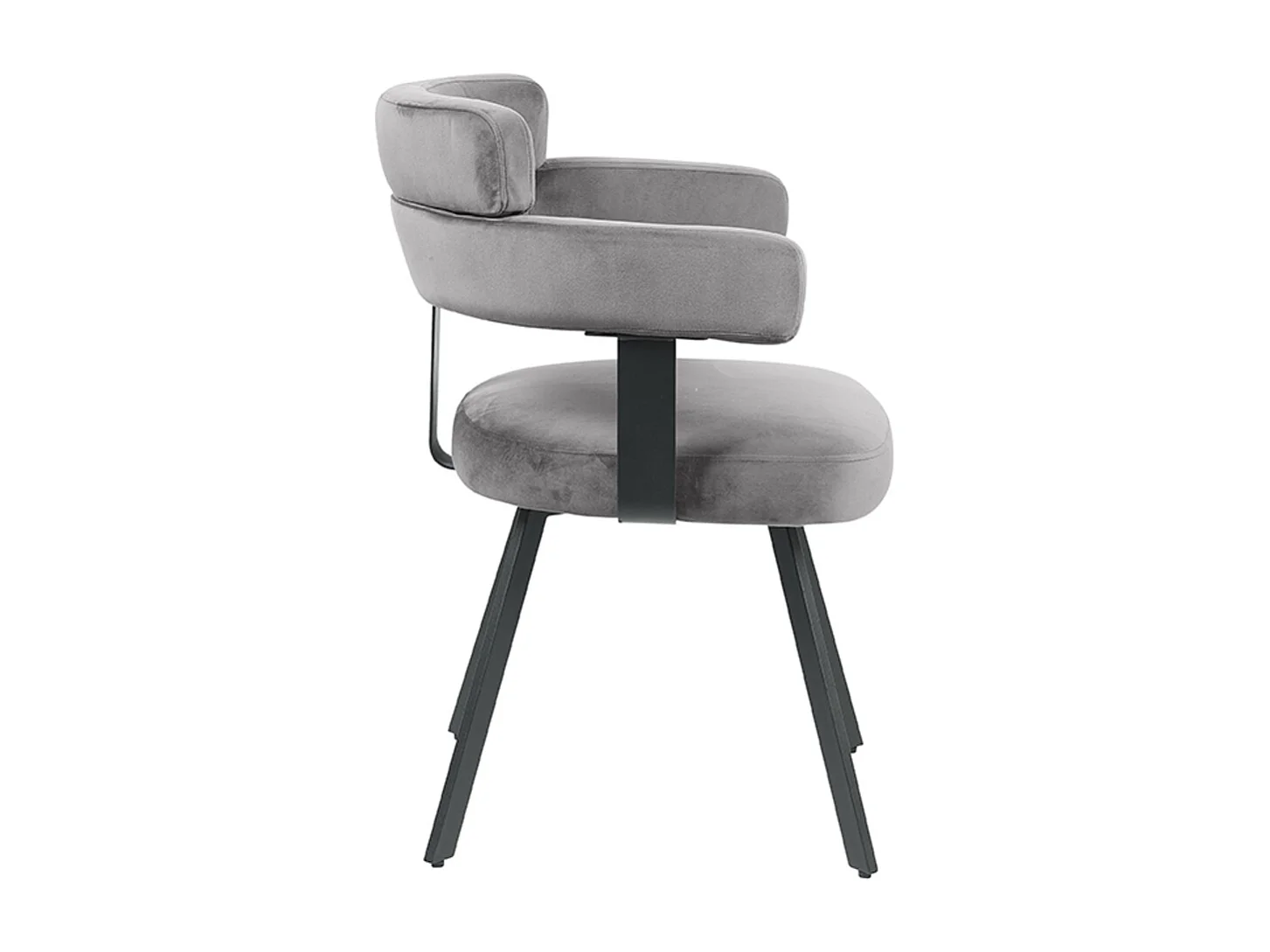 Chaise de salle à manger Bardio - Gris - Velours - Lot de 2
