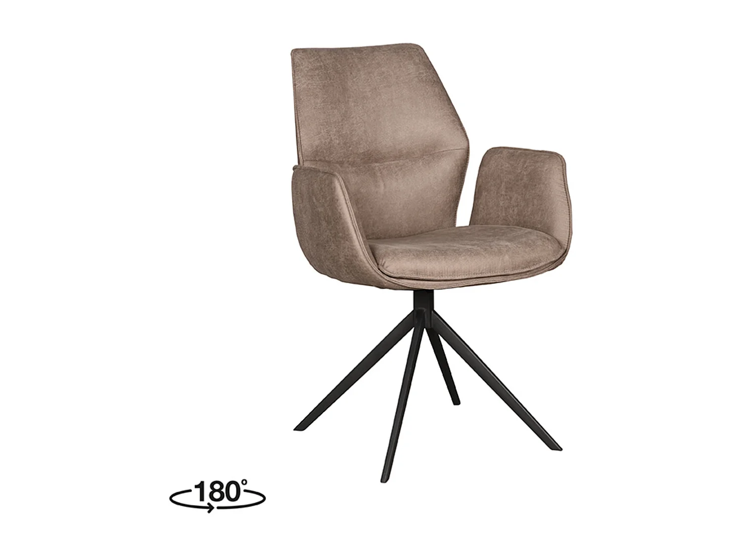 Chaise de salle à manger Mellow - Taupe - Micro Suede - 63 x 58 cm - lot de 2