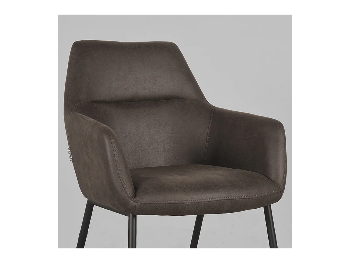 Chaise de salle à manger Lenny - Anthracite - Micro Suede - lot de 2