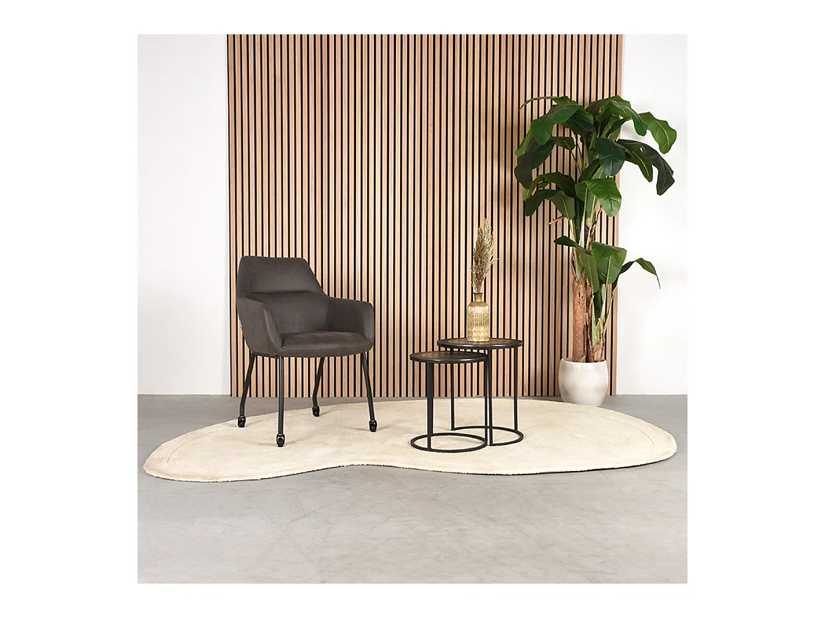 Chaise de salle à manger Lenny - Anthracite - Micro Suede - lot de 2