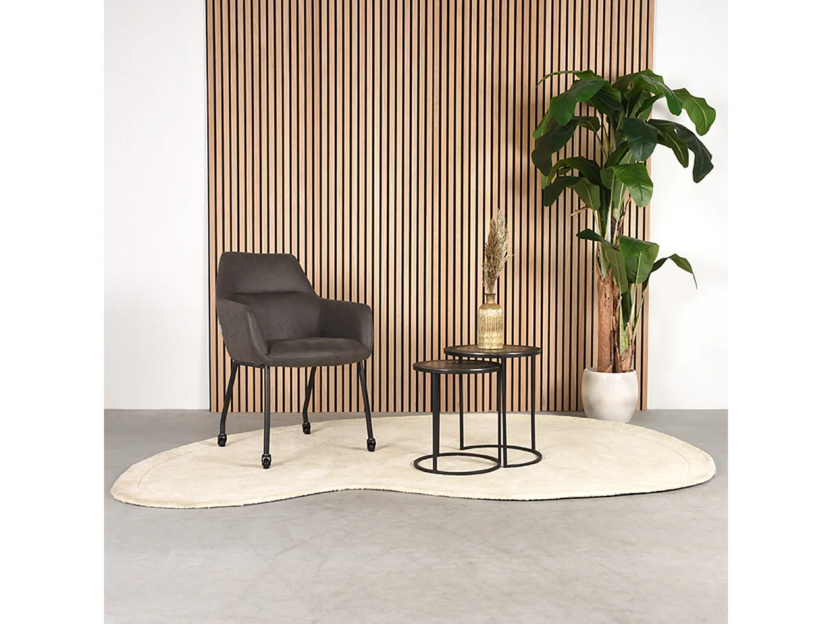 Silla de comedor Lenny - Antracita - Microgamuza - Juego de 2