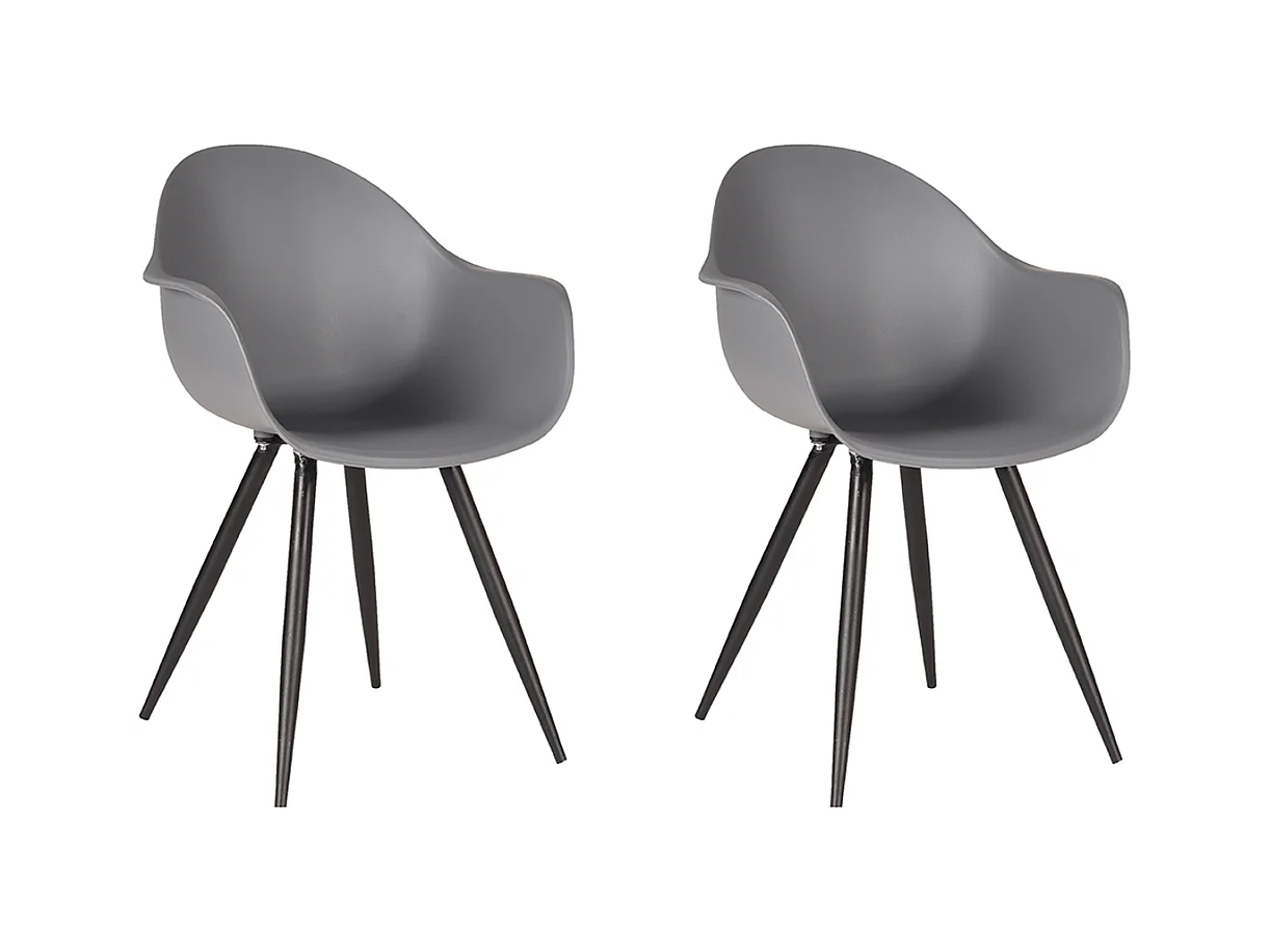 Chaise de salle à manger Luca - Anthracite - Plastique - lot de 2