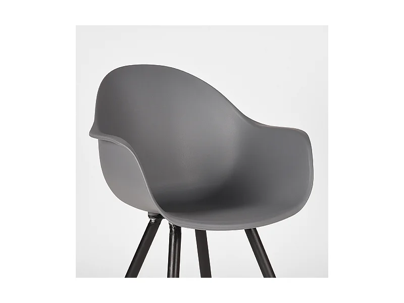 Chaise de salle à manger Luca - Anthracite - Plastique - lot de 2