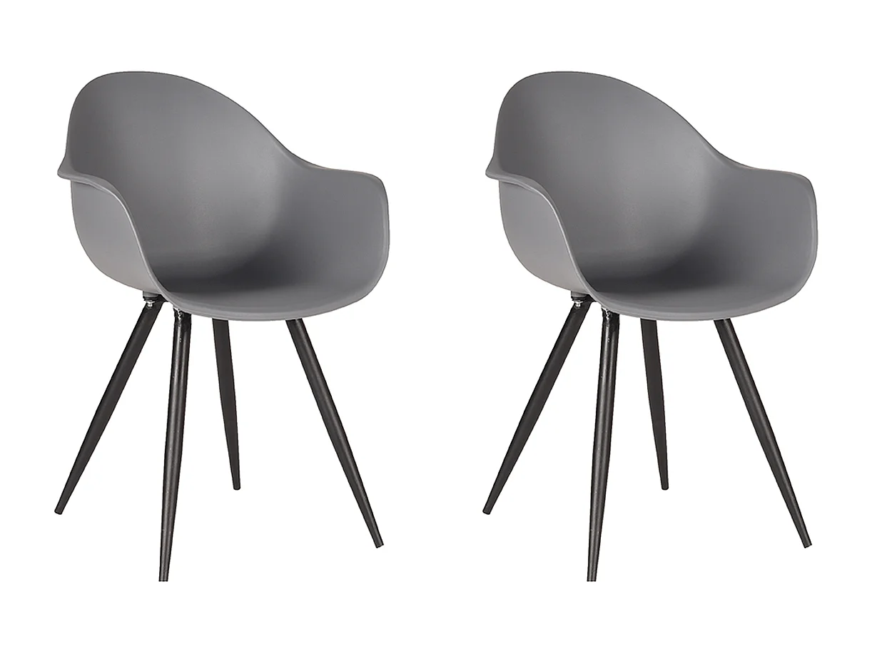 Chaise de salle à manger Luca - Anthracite - Plastique - lot de 2