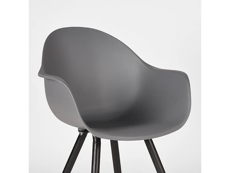 Chaise de salle à manger Luca - Anthracite - Plastique - lot de 2