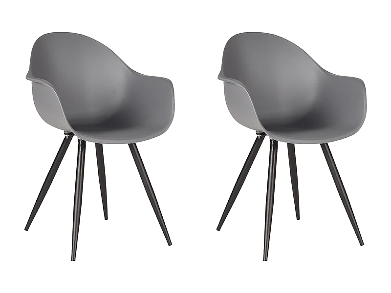 Chaise de salle à manger Luca - Anthracite - Plastique - lot de 2