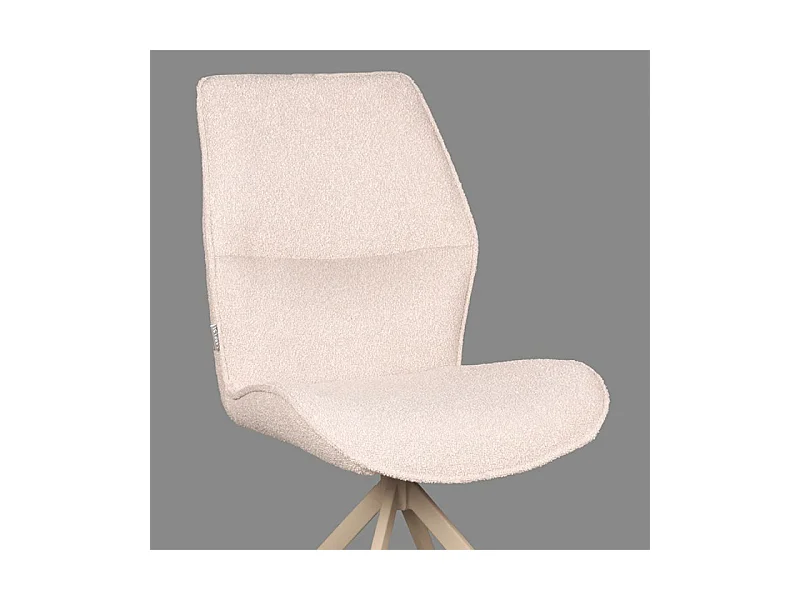 Chaise de salle à manger Comfy - Naturel - Boucle - Base Taupe - lot de 2