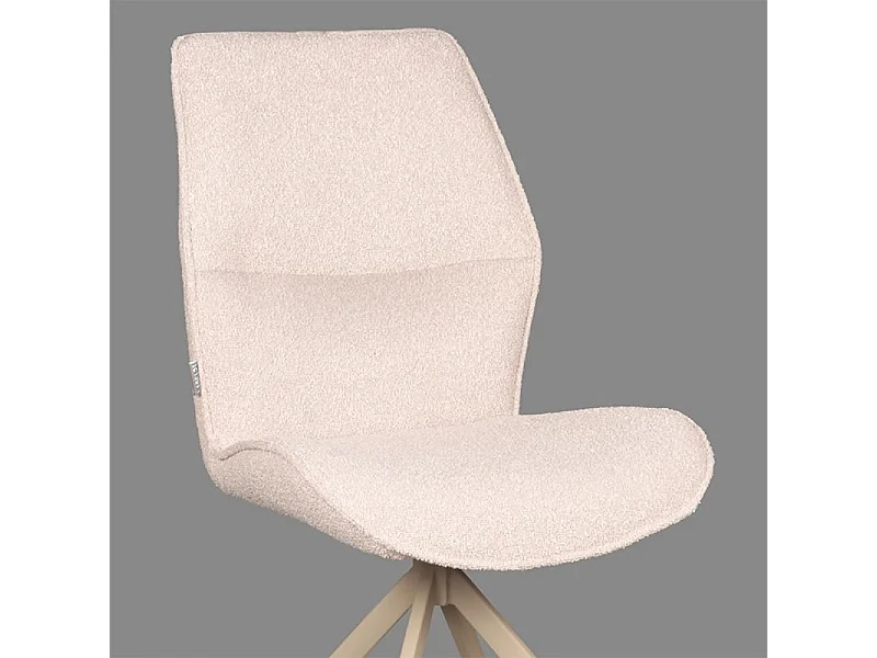 Chaise de salle à manger Comfy - Naturel - Boucle - Base Taupe - lot de 2