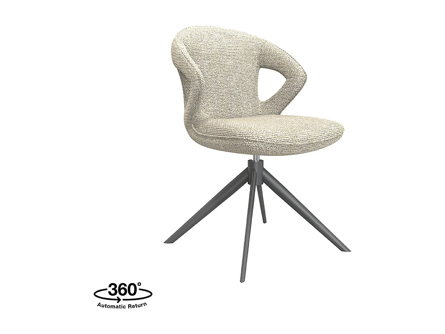 Chaise de salle à manger Zurich - Naturel - Boucle - lot de 2