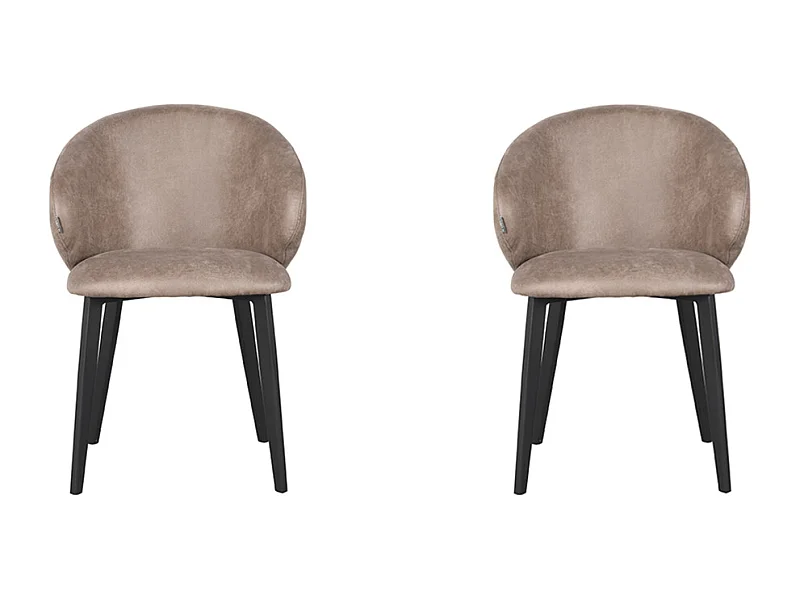 Eetkamerstoel Logan - Taupe - Micro Suede - set van 2