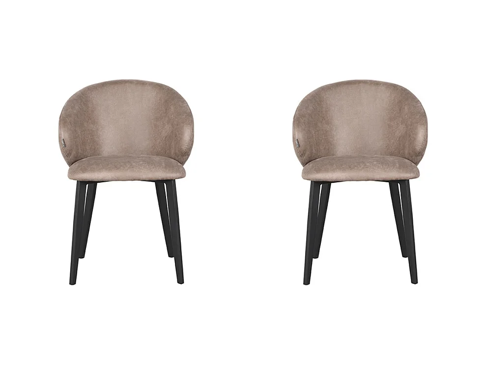Logan Esszimmerstuhl - Taupe - Mikro-Wildleder - 2er-Set