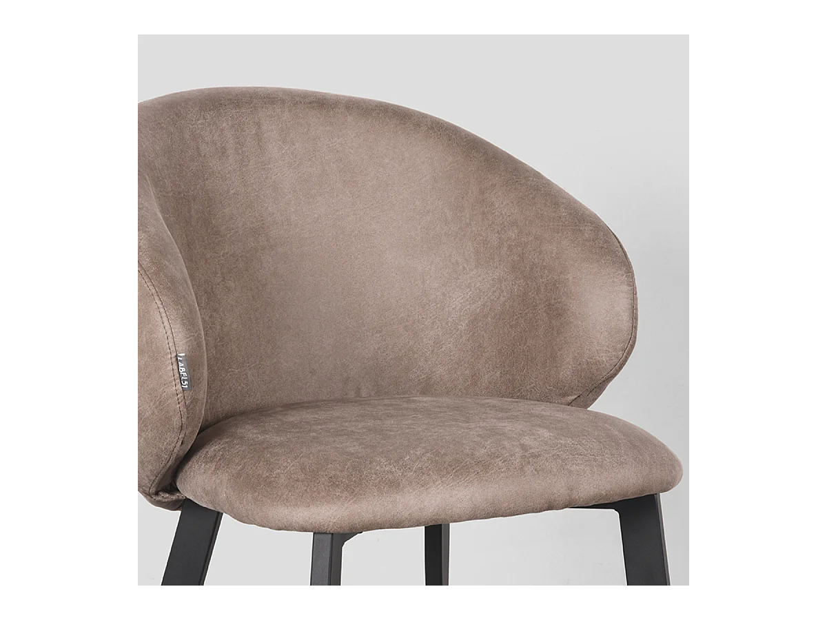 Logan Esszimmerstuhl - Taupe - Mikro-Wildleder - 2er-Set